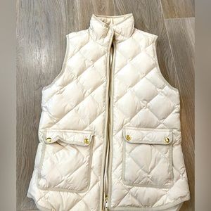 J. Crew quilted puffer vest with gold detail size XS